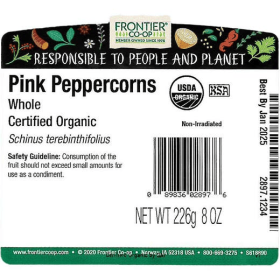 Frontier Co-op Pink Peppercorns, Organic 1/2 lb.