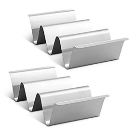 Harold Import HIC Stainless Steel Taco Holder Stands Set of 2