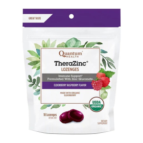 Quantum Thera Zinc Elderberry Raspberry Flavored Lozenges 18 count