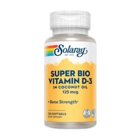 Solaray Super Bio Vitamin D-3 in Coconut Oil 120 Softgels