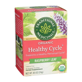 Traditional Medicinals Organic Healthy Cycle Raspberry Leaf Tea 16 count