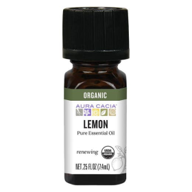 Aura Cacia Organic Lemon Essential Oil 0.25 fl. oz.