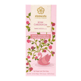 Elements Truffles Dark Chocolate Rose Cardamom 1.8 oz Bar