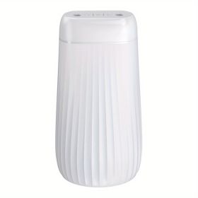 1pc Air Humidifier Aromatherapy Diffuser With Double Nozzle; USB Ultrasonic Essential Oil Nebulization Mist Maker With LED Night Light For Car; H (Color: White)