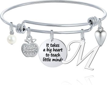 M MOOHAM Teacher Gifts for Women; Teacher Bracelet Teacher Appreciation Gifts End of Year Teacher Gifts for Teachers on Teachers Day (Style: M)