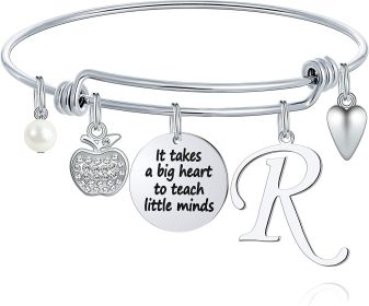 M MOOHAM Teacher Gifts for Women; Teacher Bracelet Teacher Appreciation Gifts End of Year Teacher Gifts for Teachers on Teachers Day (Style: R)