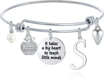 M MOOHAM Teacher Gifts for Women; Teacher Bracelet Teacher Appreciation Gifts End of Year Teacher Gifts for Teachers on Teachers Day (Style: S)